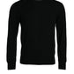 Elegant Black Cashmere Pullover Sweater