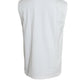 Elegant White Sleeveless Crew Neck Tank