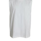Elegant White Sleeveless Crew Neck Tank