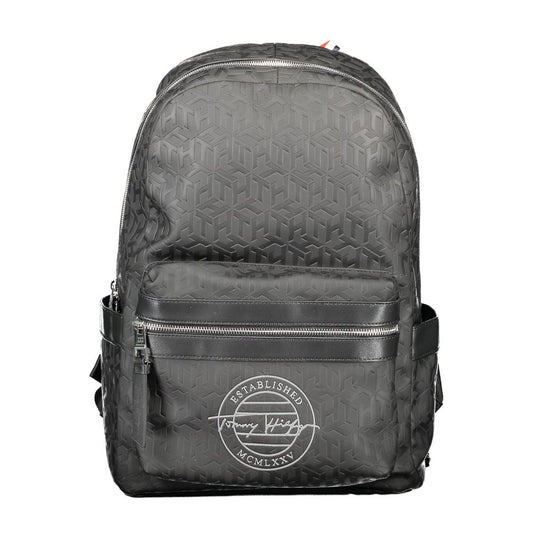 Black Polyethylene Men Backpack