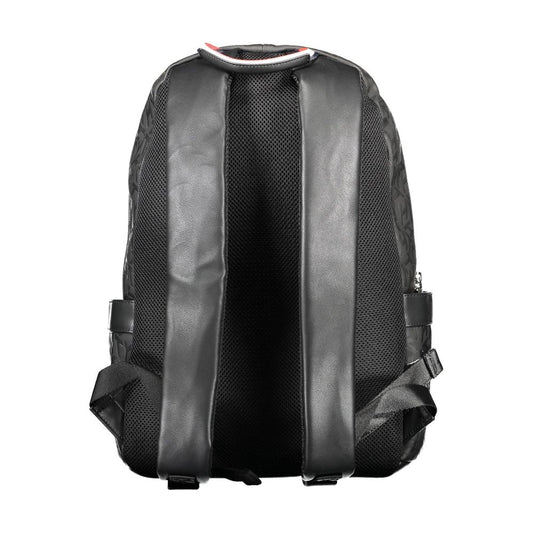 Black Polyethylene Men Backpack