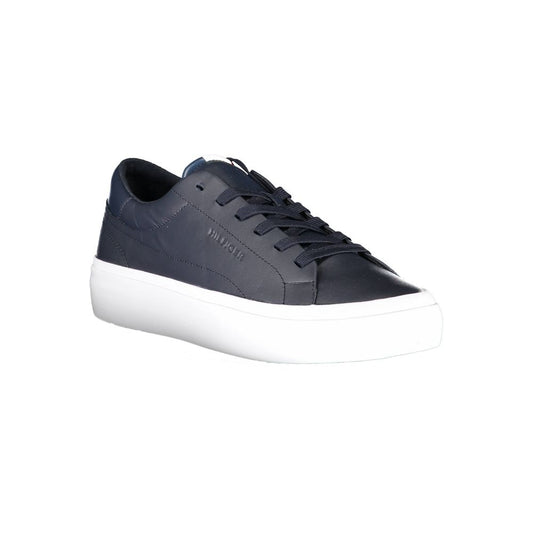 Blue Leather Men Sneaker