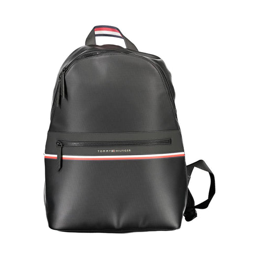 Black Polyethylene Men Backpack