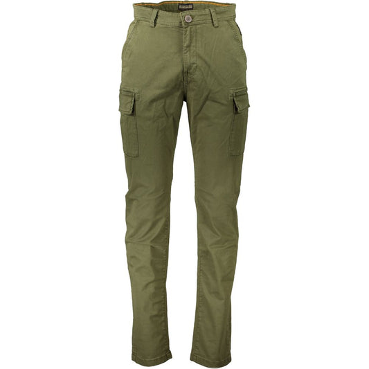 Green Cotton Men Pants