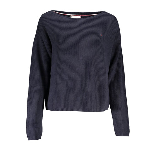 Blue Cotton Women Sweater