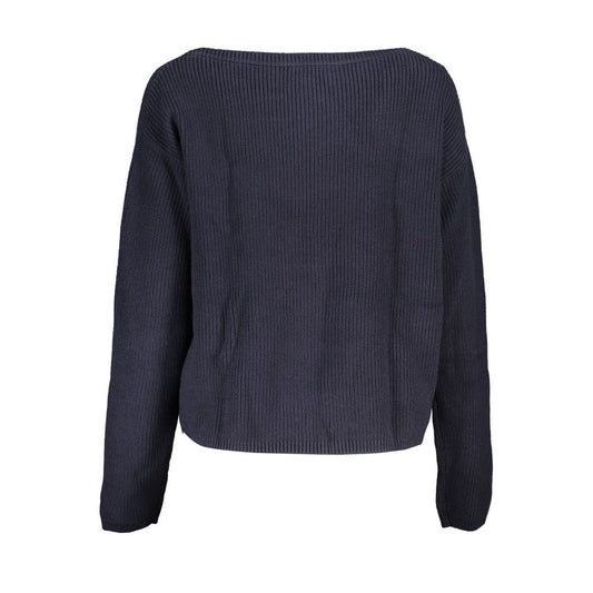 Blue Cotton Women Sweater