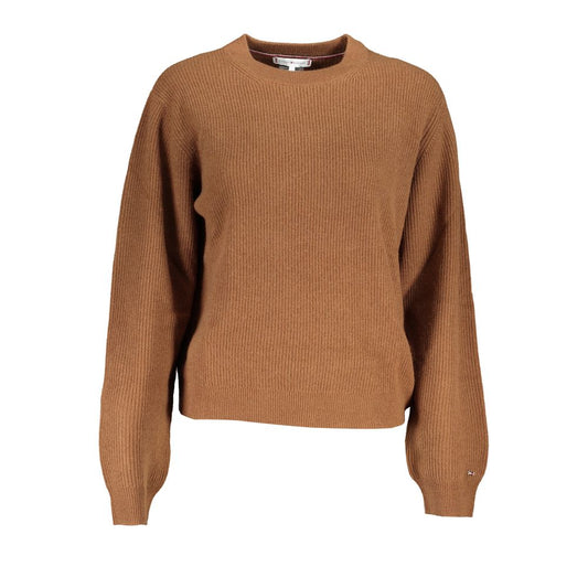 Brown Fabric Women Sweater