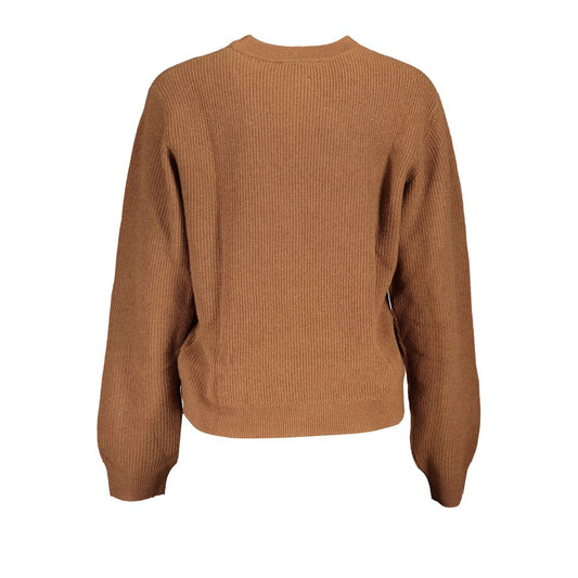 Brown Fabric Women Sweater