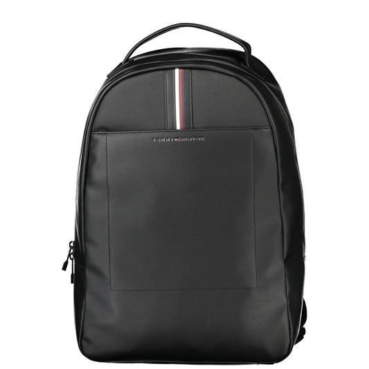 Black Polyethylene Men Backpack