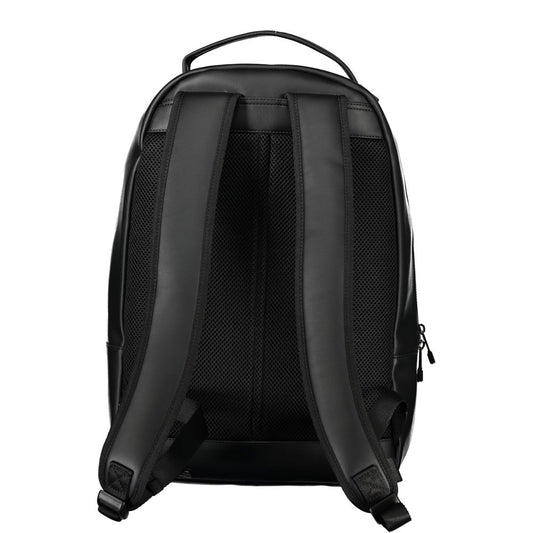 Black Polyethylene Men Backpack