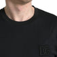 Elegant Black Cotton Crew Neck Tee