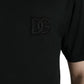 Elegant Black Cotton Crew Neck Tee