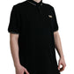 Elegant Black Cotton Polo Tee