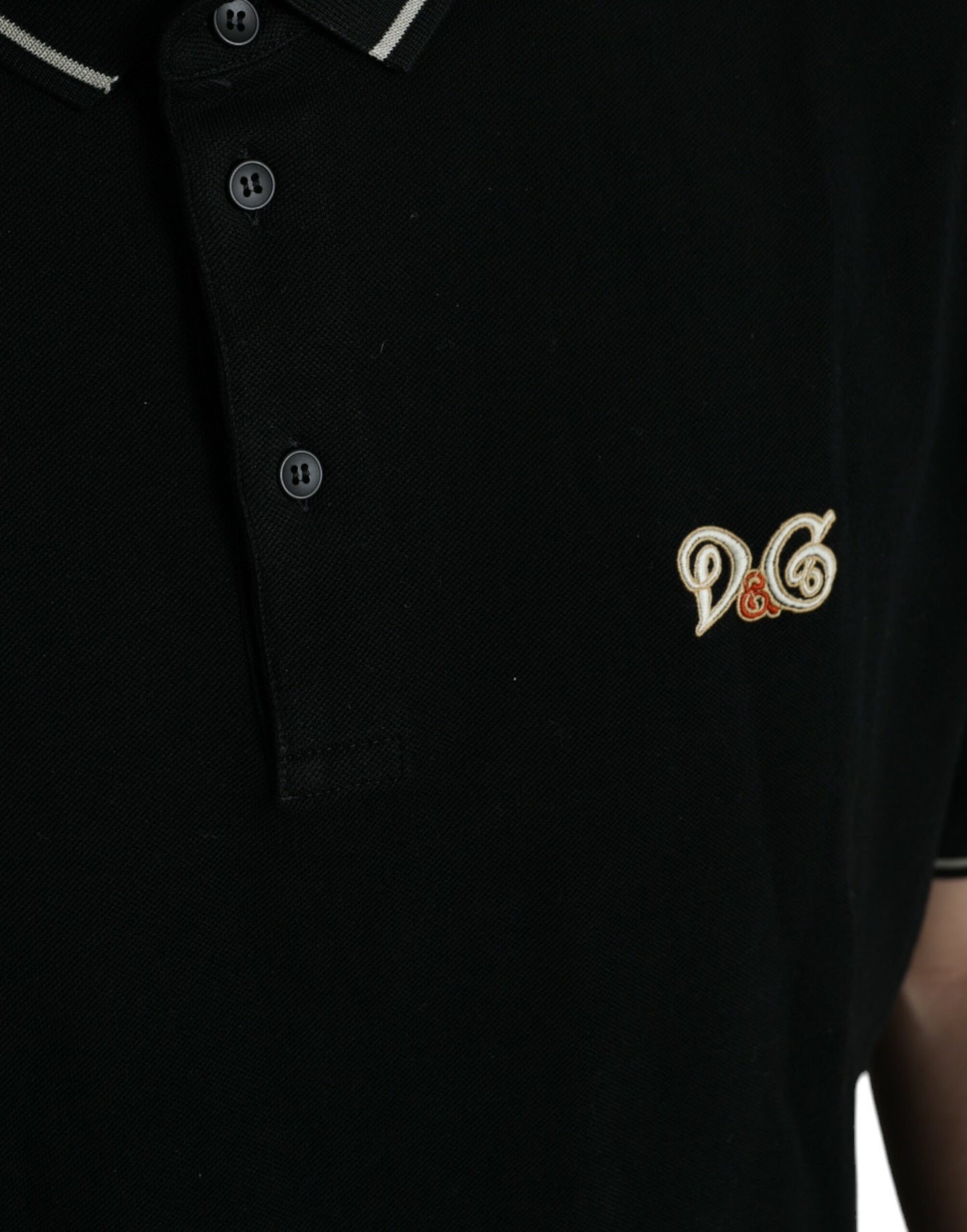 Elegant Black Cotton Polo Tee