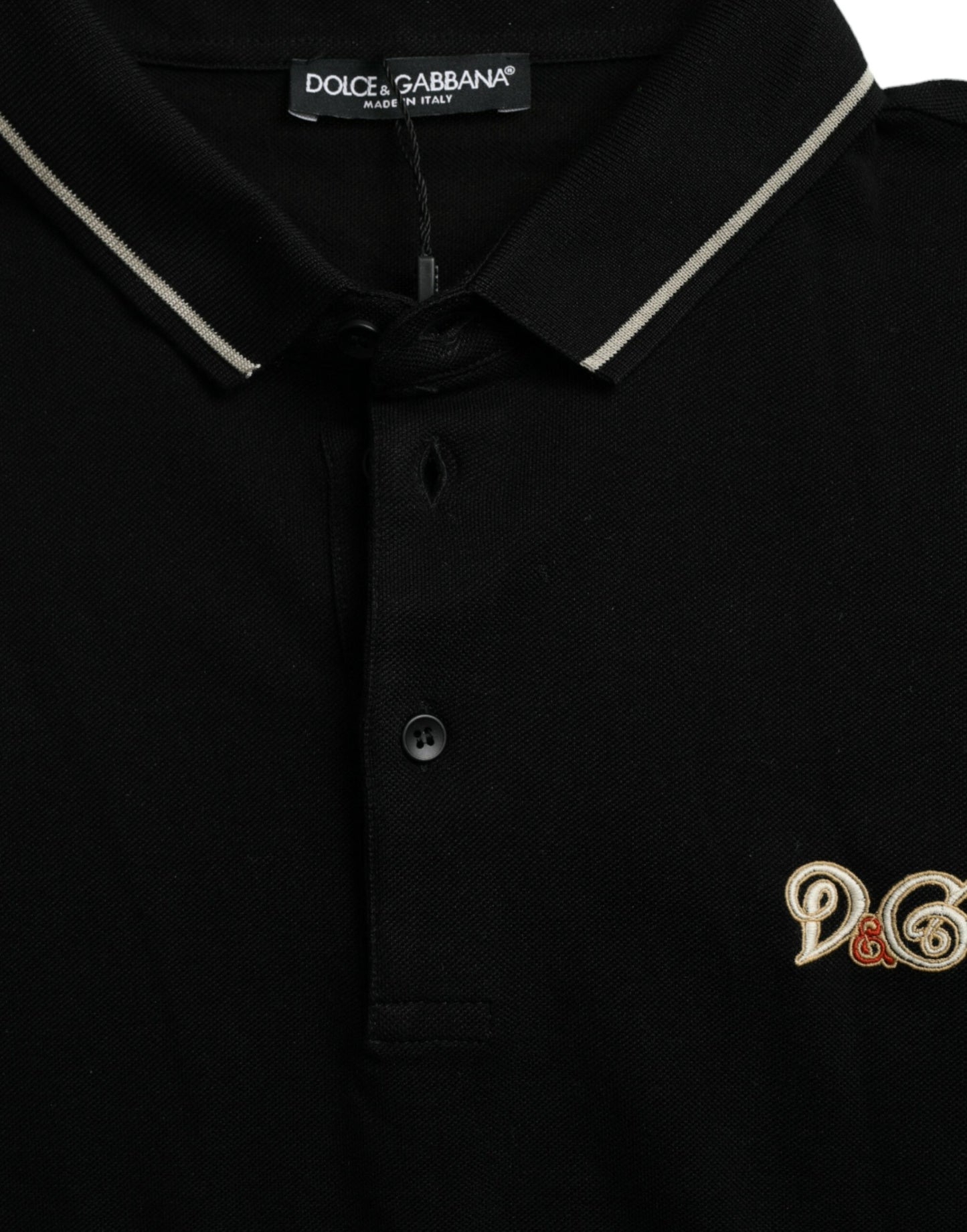 Elegant Black Cotton Polo Tee
