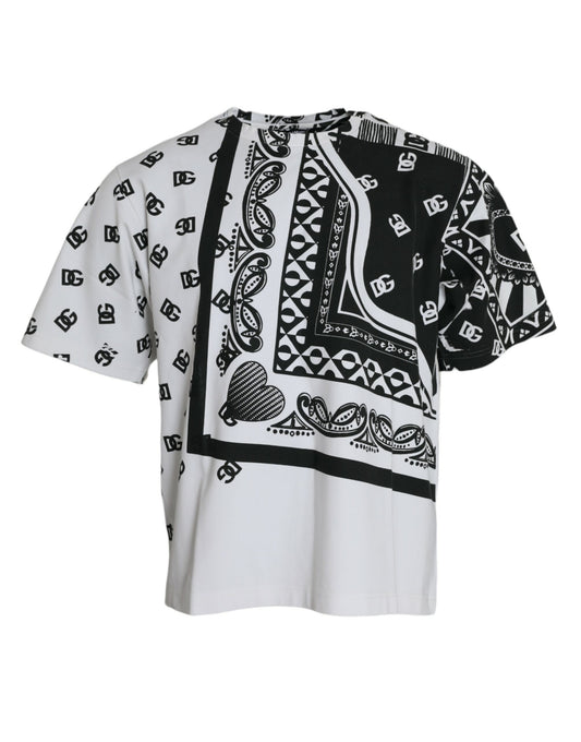 Elegant White Cotton Blend Round Neck Tee