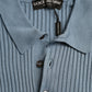 Silk Henley Polo Tee in Sky Blue