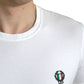 Elegant Crew Neck Tee with Emblematic Crest