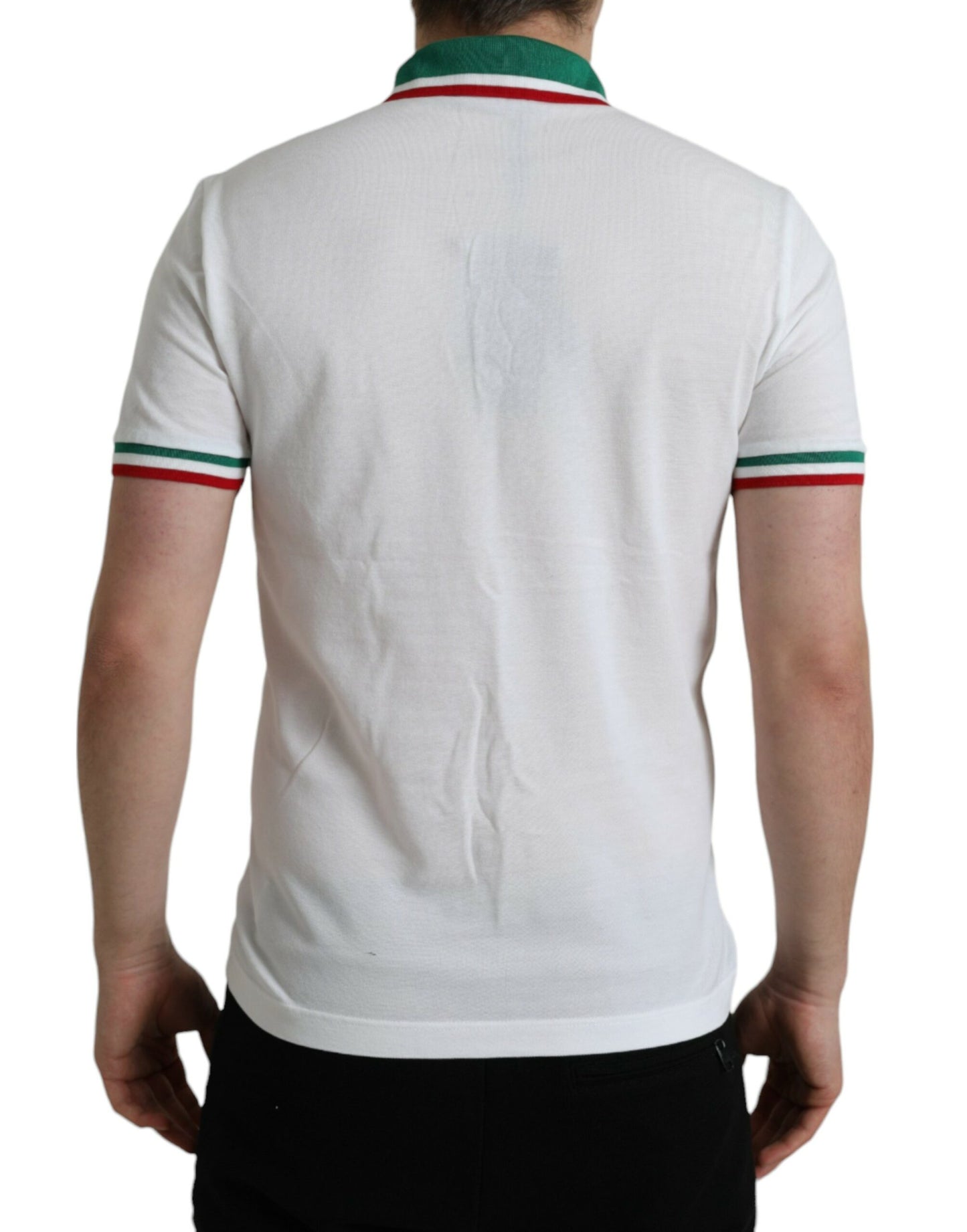 Elegant White Cotton Polo T-Shirt