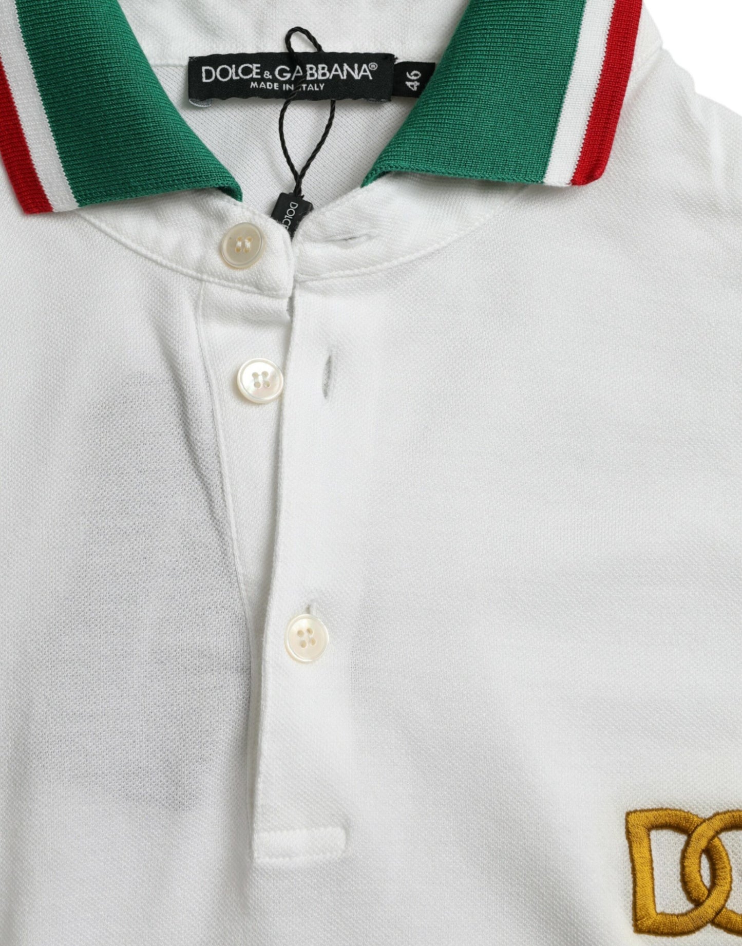 Elegant White Cotton Polo T-Shirt