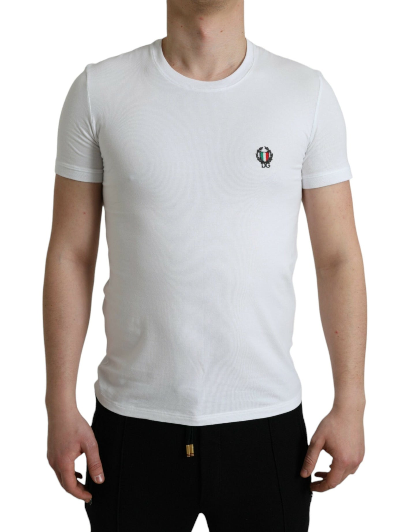 Elegant White Logo Crest Tee