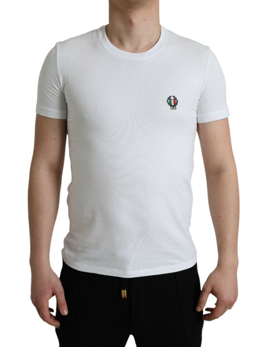 Elegant White Logo Crest Tee