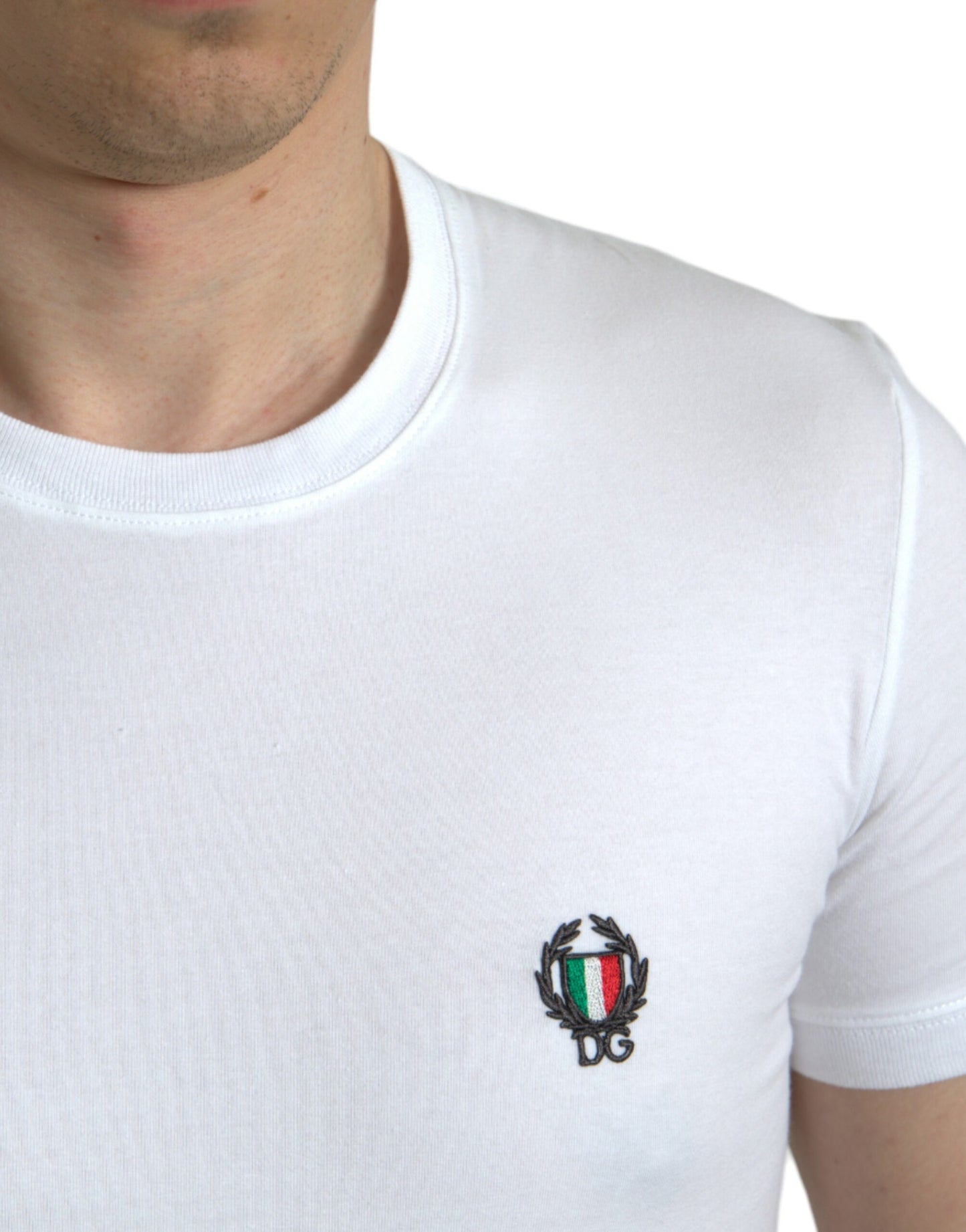 Elegant White Logo Crest Tee