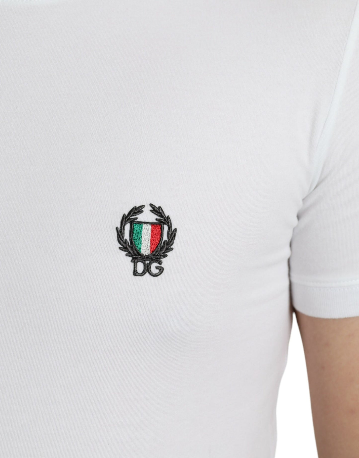 Elegant White Logo Crest Tee