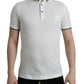 Elegant White Cotton Polo T-Shirt