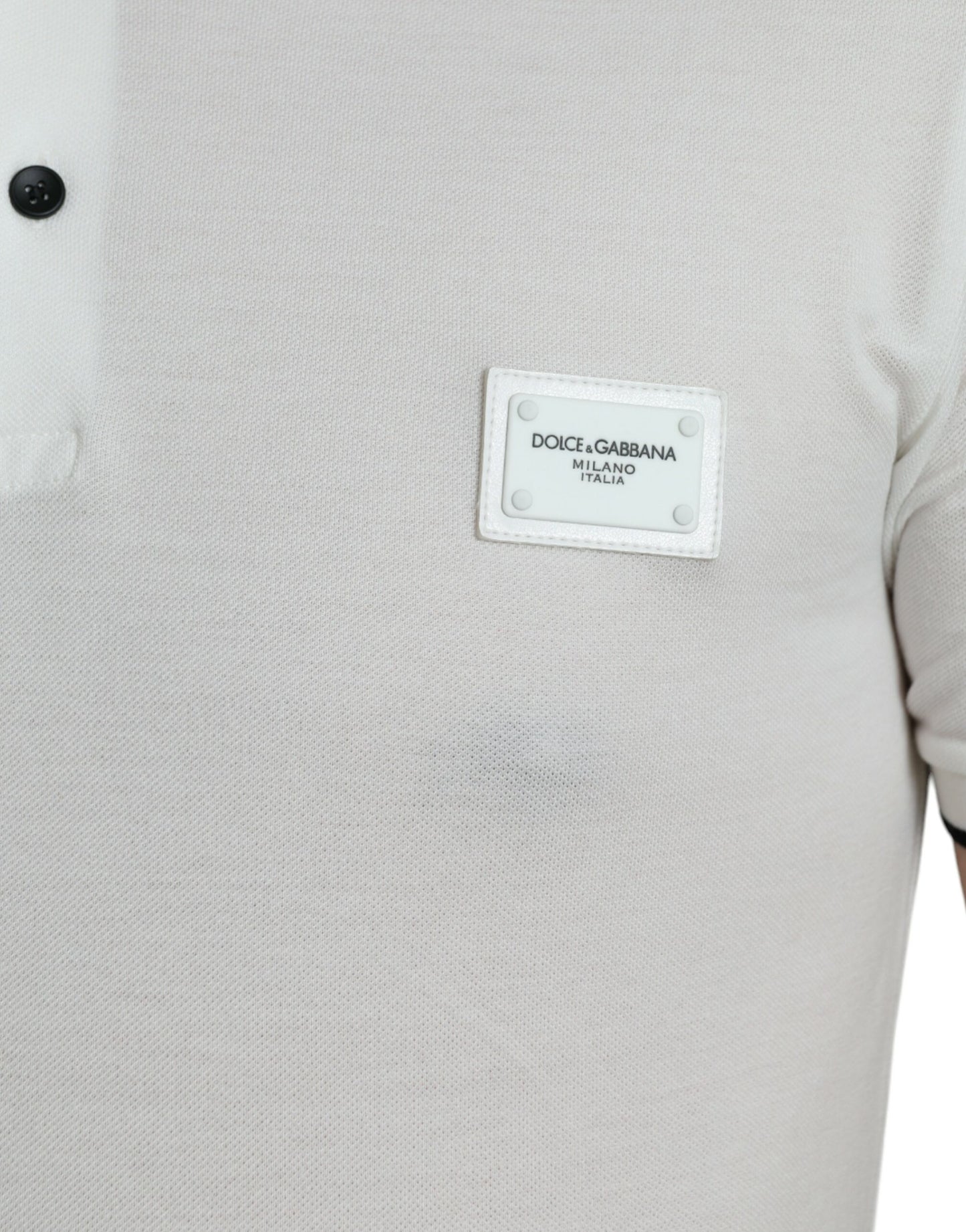 Elegant White Cotton Polo T-Shirt