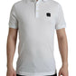 Elegant White Cotton Polo T-Shirt