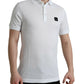 Elegant White Cotton Polo T-Shirt