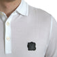 Elegant White Cotton Polo T-Shirt