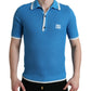 Elegant Blue Cotton Blend Polo T-shirt