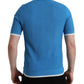 Elegant Blue Cotton Blend Polo T-shirt