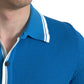 Elegant Blue Cotton Blend Polo T-shirt