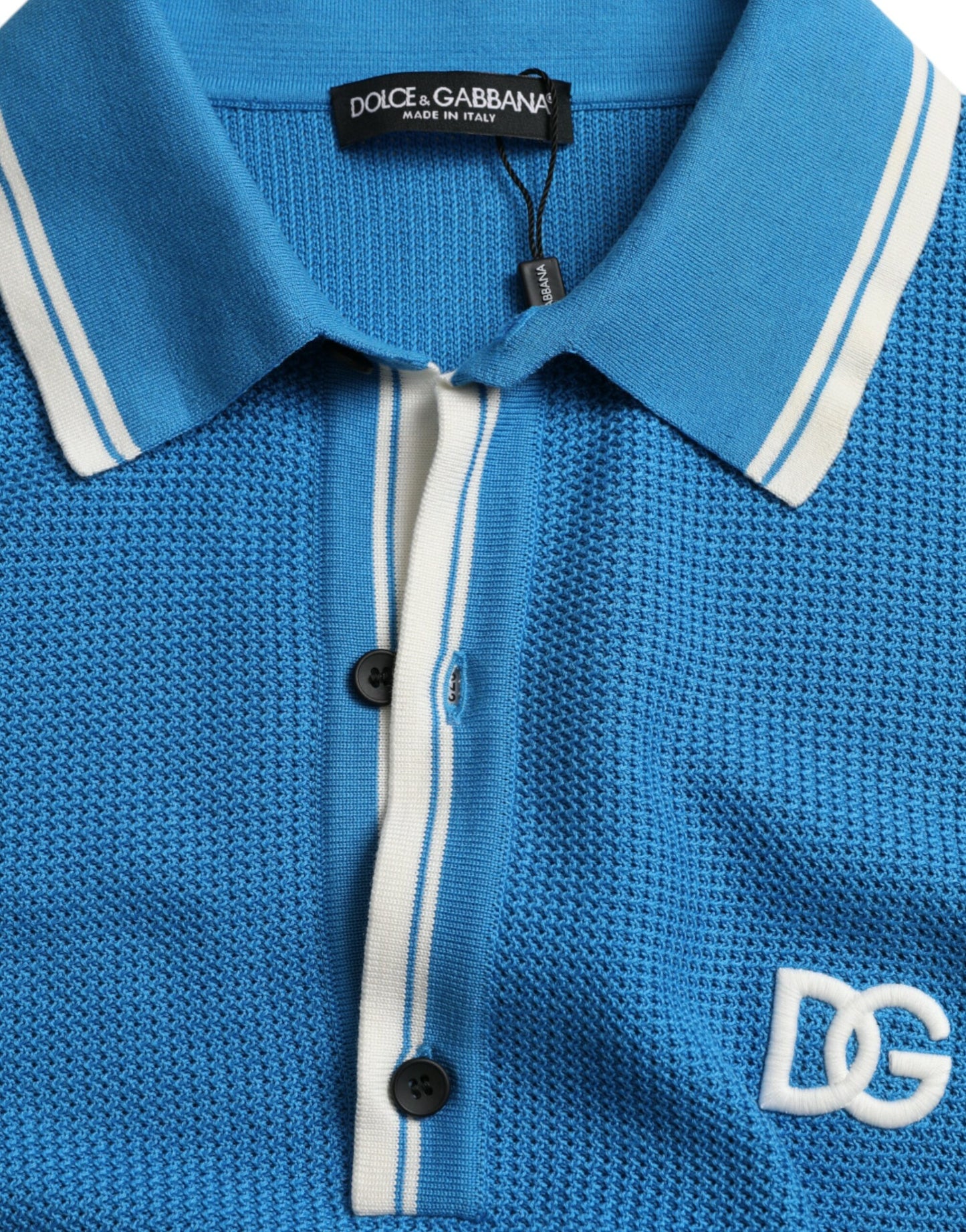 Elegant Blue Cotton Blend Polo T-shirt