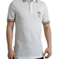 Elegant White Cotton Polo with Logo Detail