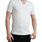 Chic White V-Neck Logo Tee