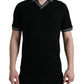 Elegant Black V-Neck Polo Tee