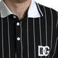Elegant Striped Cotton Polo T-Shirt