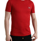 Stunning Crew Neck Logo Tee in Red