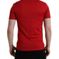 Stunning Crew Neck Logo Tee in Red