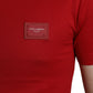 Stunning Crew Neck Logo Tee in Red