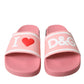 Chic Pink Calf Leather Slide Flats