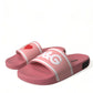 Chic Pink Calf Leather Slide Flats