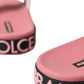 Chic Pink Calf Leather Slide Flats