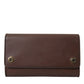 Elegant Brown Leather Shoulder Bag with Gold Detailing