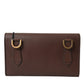 Elegant Brown Leather Shoulder Bag with Gold Detailing