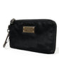Black Nylon Logo Plaque Keyring Pouch Clutch Bags